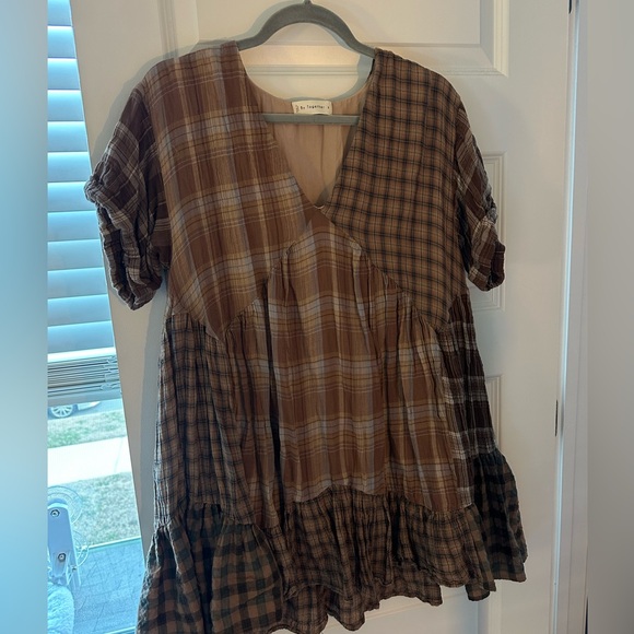 By Together Dresses & Skirts - Brown and Blue Plaid Dress